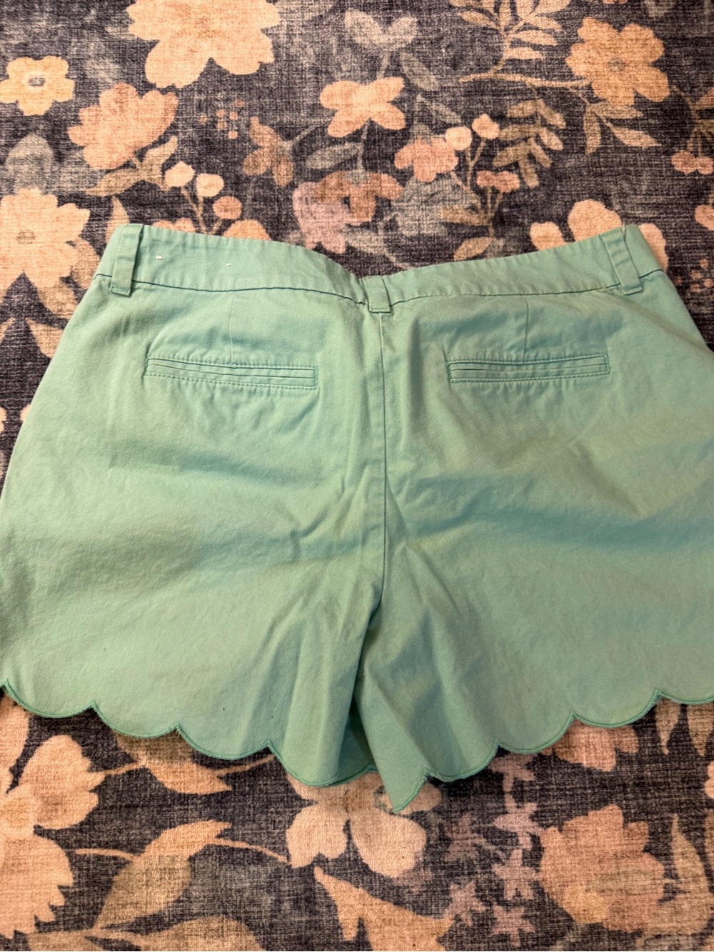LOFT Mint Green Scalloped Hem Women's Shorts - Picture 4 of 4